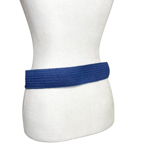 Old Navy 36" Women's Wide Woven Stretch Waist Belt Navy/Tan M-L - NWT - Picture 4 of 6